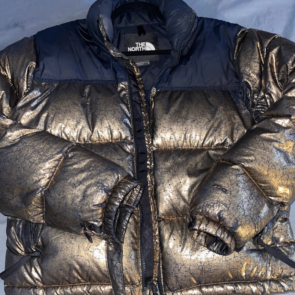 North face nuptse limited edition gold